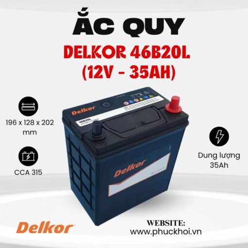 Ắc quy Delkor 46B20L (12V - 35AH)
