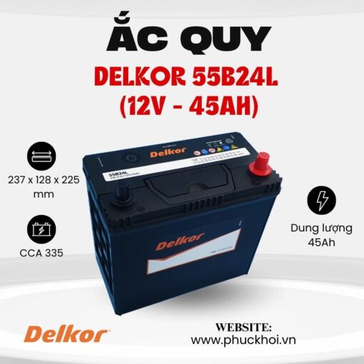 Ắc quy Delkor 55B24L (12V - 45AH)