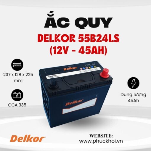 Ắc quy Delkor 55B24LS (12V - 45AH)