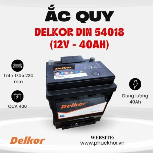 Ắc quy Delkor Din 54018 (12V - 40AH)