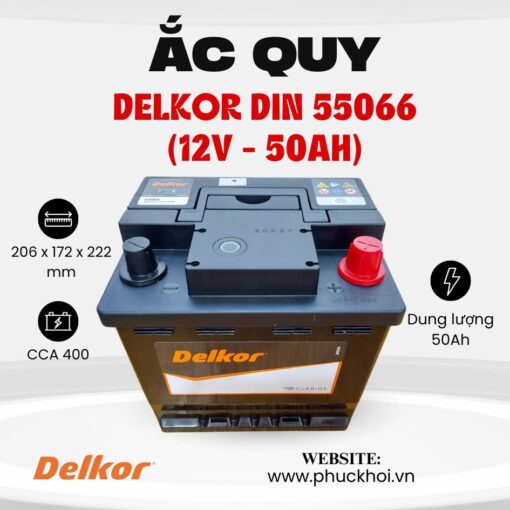 Ắc quy Delkor Din 55066 (12V - 50AH)