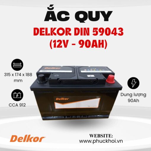 Ắc quy Delkor Din 59043 (12V - 90AH)