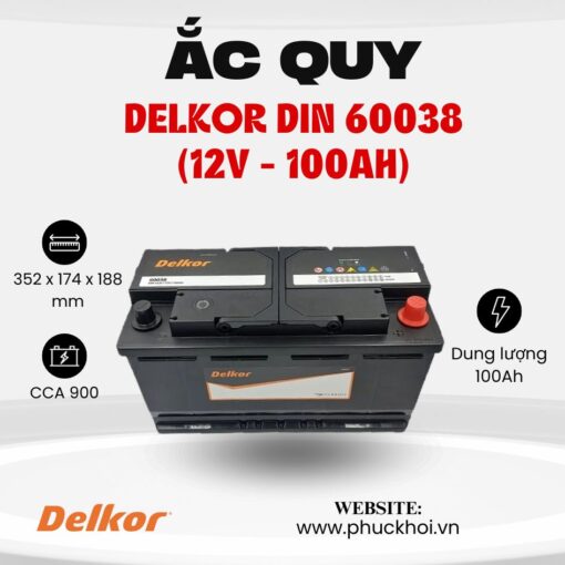 Ắc quy Delkor Din 60038 (12V - 100AH)