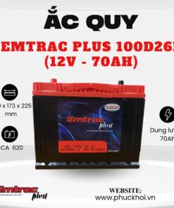 Ắc quy Emtrac Plus 100D26L (12V - 70Ah)