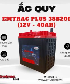 Ắc quy Emtrac Plus 38B20L (12V - 40Ah)
