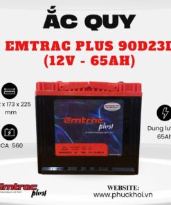 Ắc quy Emtrac Plus 90D23L (12V - 65Ah)