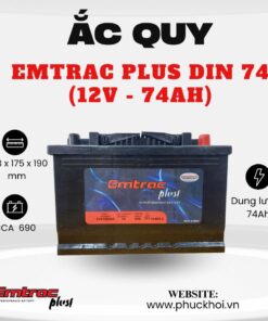 Ắc quy Emtrac Plus Din 74 (12V - 74Ah)