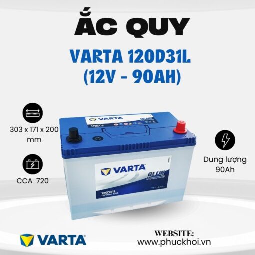 Ắc quy Varta 120D31L (12V - 90Ah)