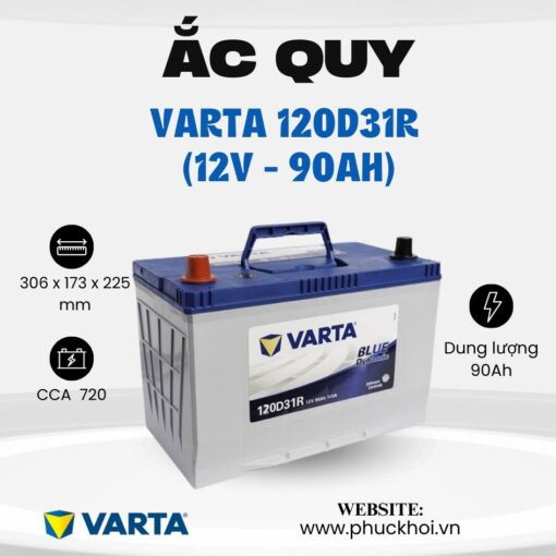 Ắc quy Varta 120D31R (12V - 90Ah)