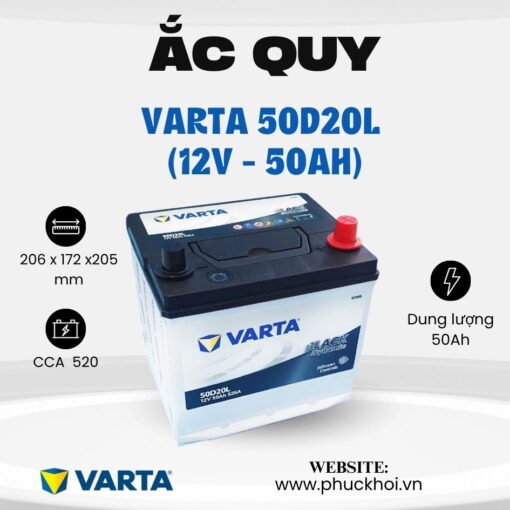 Ắc quy Varta 50D20L (12V - 50Ah)