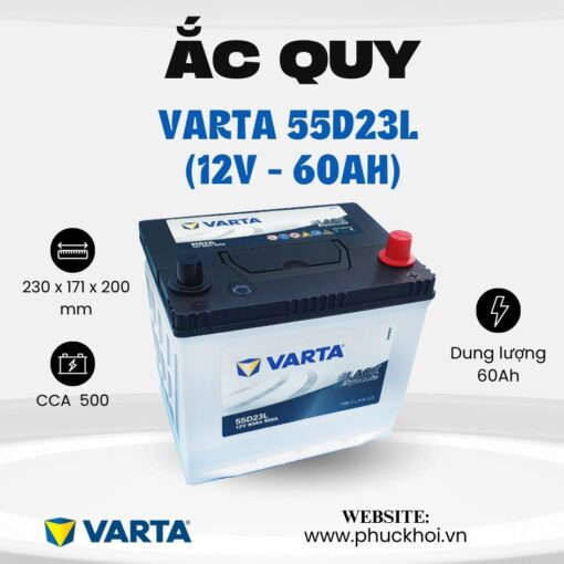 Ắc quy Varta 55D23L (12V - 60Ah)