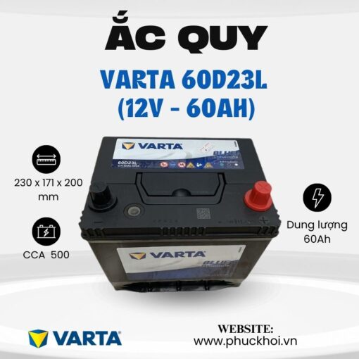 Ắc quy Varta 60D23L (12V - 60Ah)