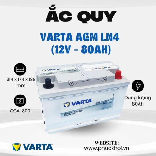 Ắc quy Varta AGM LN4 (12V - 80Ah)