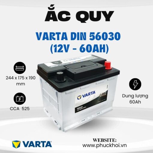 Ắc quy Varta Din 56030 (12V - 60Ah)