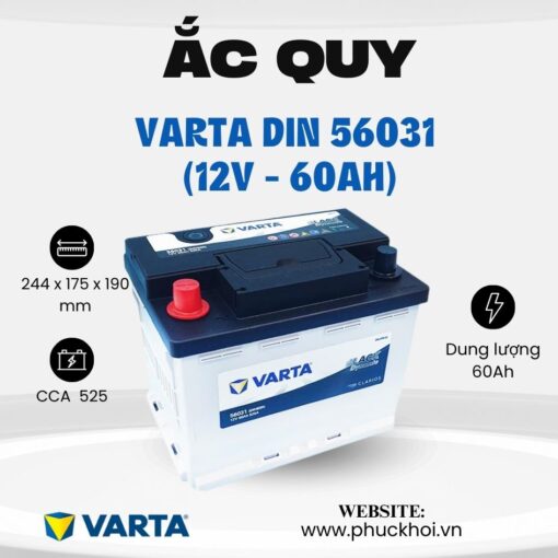 Ắc quy Varta Din 56031 (12V - 60Ah)