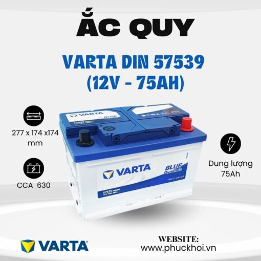 Ắc quy Varta Din 57539 (12V - 75Ah)