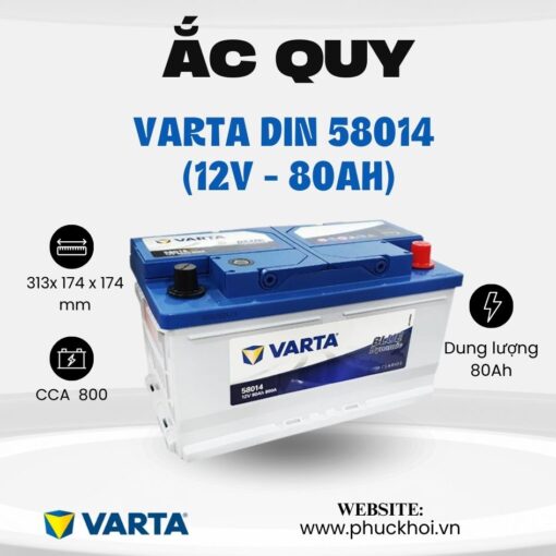 Ắc quy Varta Din 58014 (12V - 80Ah)