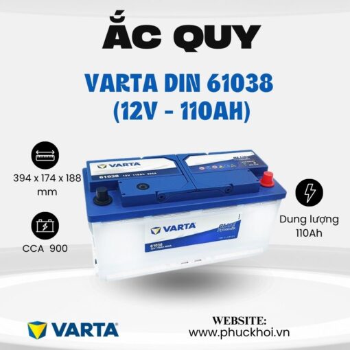 Ắc quy Varta Din 61038 (12V - 110Ah)