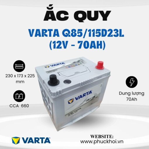 Ắc quy Varta Q85-115D23L (12V - 70Ah)